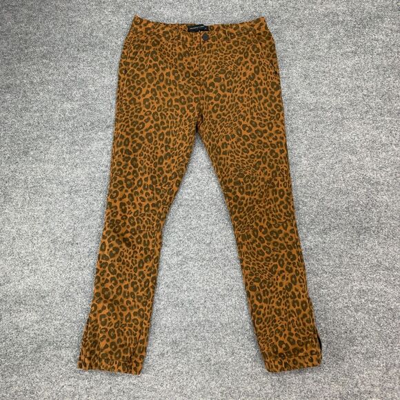 Sanctuary x Anthropologie Cheetah Ankle Zip Pants Womens S Small Pecan Joggers - Picture 3 of 13